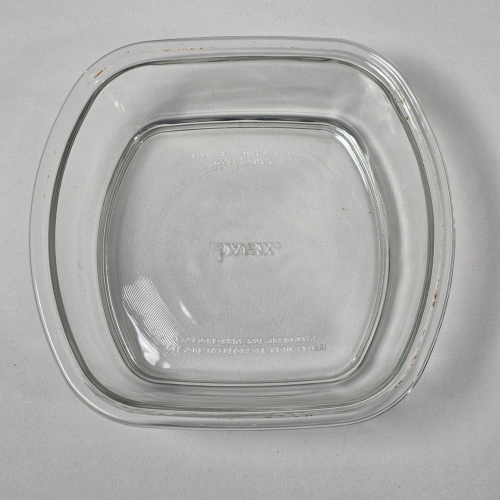 Pyrex 8100 Casserole Dish 4.5 Cup Clear Glass Square Oven Microwave Safe